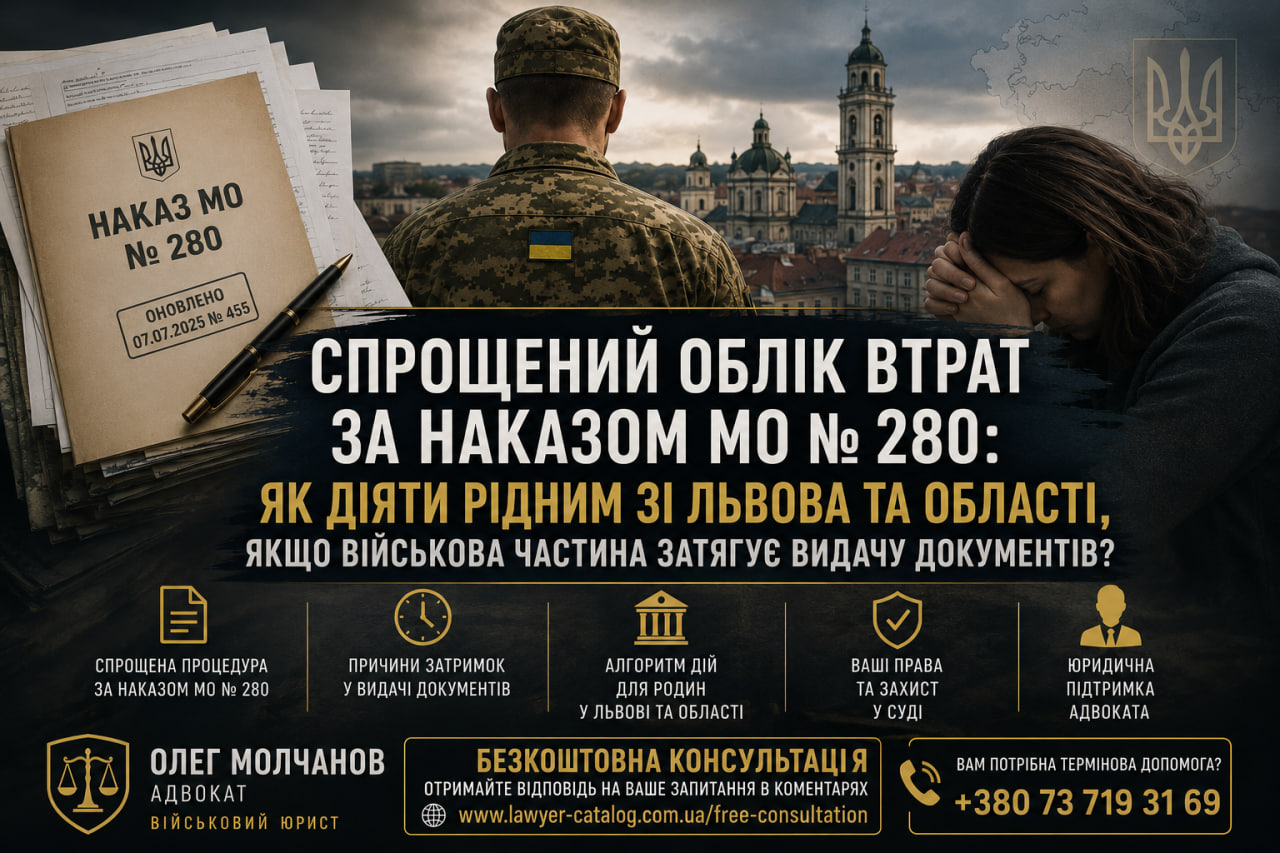 СПРОЩЕНИЙ ОБЛІК ВТРАТ ЗА НАКАЗОМ МО № 280: ЯК ДІЯТИ РІДНИМ ЗІ ЛЬВОВА ТА ОБЛАСТІ, ЯКЩО ВІЙСЬКОВА ЧАСТИНА ЗАТЯГУЄ ВИДАЧУ ДОКУМЕНТІВ?